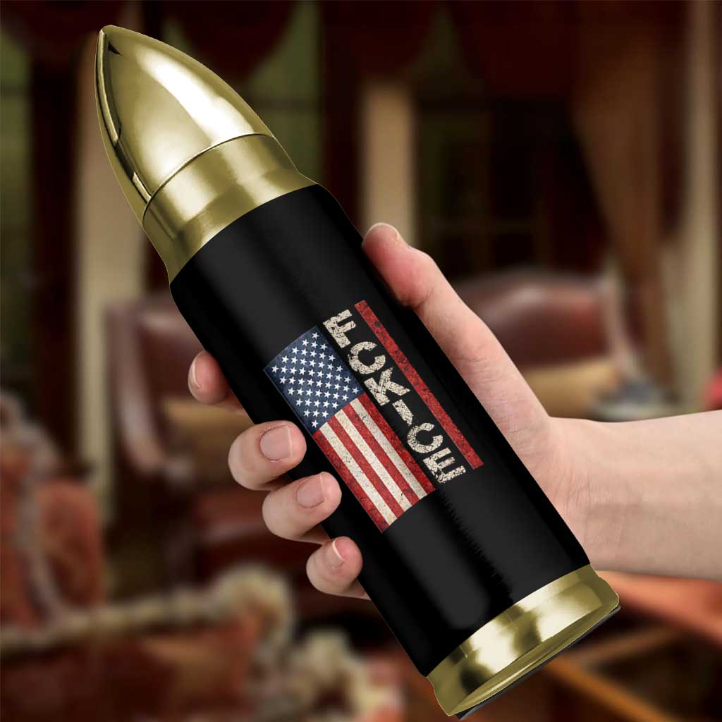 F Ice Retro Distressed American Flag Bullet Tumbler Patriotic Against Ice Justice Protest Resistance
