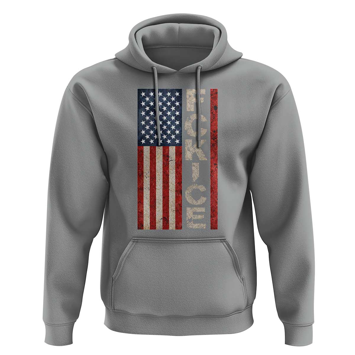 F Ice Retro Distressed American Flag Hoodie Patriotic Against Ice Justice Protest Resistance