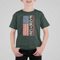 F Ice Retro Distressed American Flag T Shirt For Kid Patriotic Against Ice Justice Protest Resistance