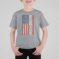 F Ice Retro Distressed American Flag T Shirt For Kid Patriotic Against Ice Justice Protest Resistance