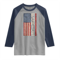F Ice Retro Distressed American Flag Raglan Shirt Patriotic Against Ice Justice Protest Resistance