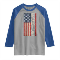 F Ice Retro Distressed American Flag Raglan Shirt Patriotic Against Ice Justice Protest Resistance