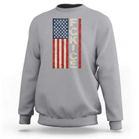 F Ice Retro Distressed American Flag Sweatshirt Patriotic Against Ice Justice Protest Resistance