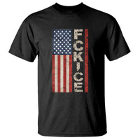F Ice Retro Distressed American Flag T Shirt Patriotic Against Ice Justice Protest Resistance