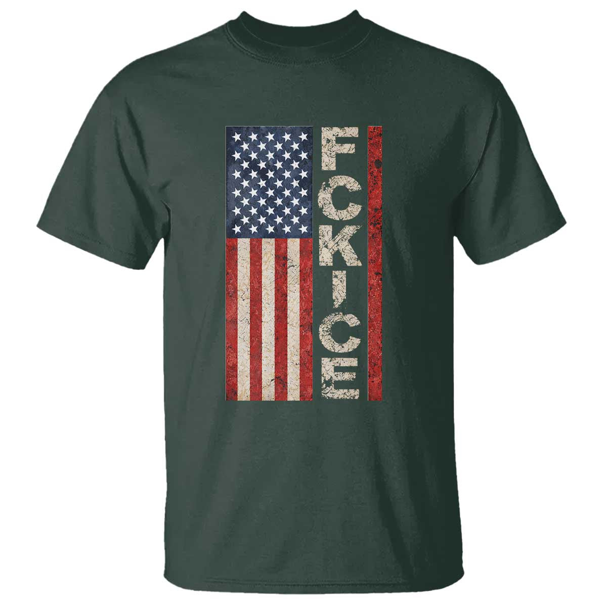 F Ice Retro Distressed American Flag T Shirt Patriotic Against Ice Justice Protest Resistance