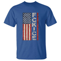 F Ice Retro Distressed American Flag T Shirt Patriotic Against Ice Justice Protest Resistance