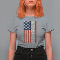 F Ice Retro Distressed American Flag T Shirt For Women Patriotic Against Ice Justice Protest Resistance