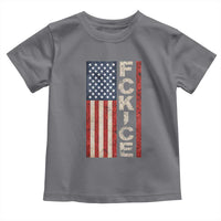 F Ice Retro Distressed American Flag Toddler T Shirt Patriotic Against Ice Justice Protest Resistance