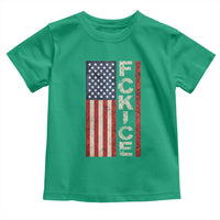 F Ice Retro Distressed American Flag Toddler T Shirt Patriotic Against Ice Justice Protest Resistance