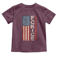 F Ice Retro Distressed American Flag Toddler T Shirt Patriotic Against Ice Justice Protest Resistance