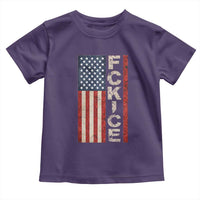 F Ice Retro Distressed American Flag Toddler T Shirt Patriotic Against Ice Justice Protest Resistance