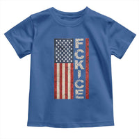 F Ice Retro Distressed American Flag Toddler T Shirt Patriotic Against Ice Justice Protest Resistance