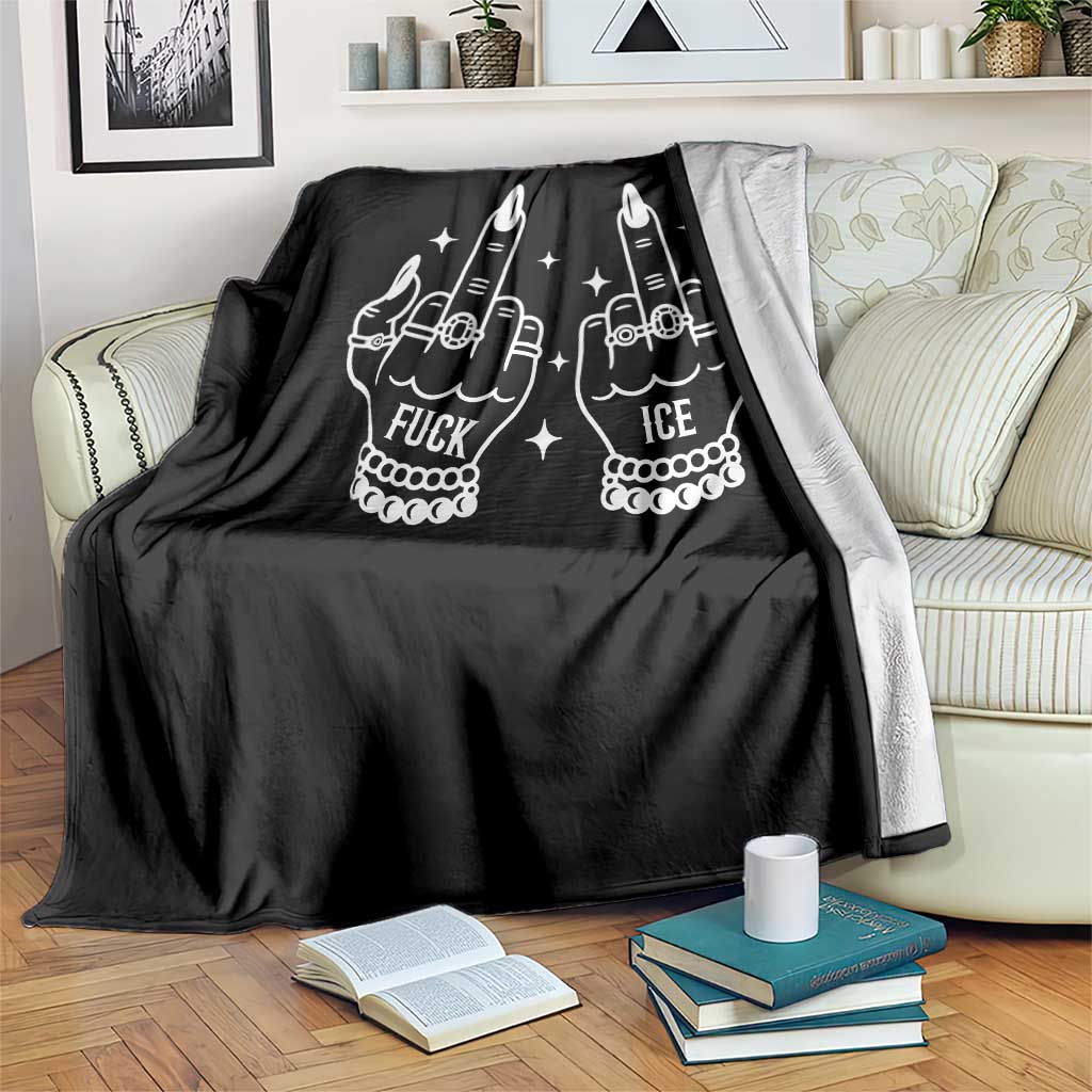 Middle Finger F Ice Throw Blanket Against Ice Violence Outspoken Resistance