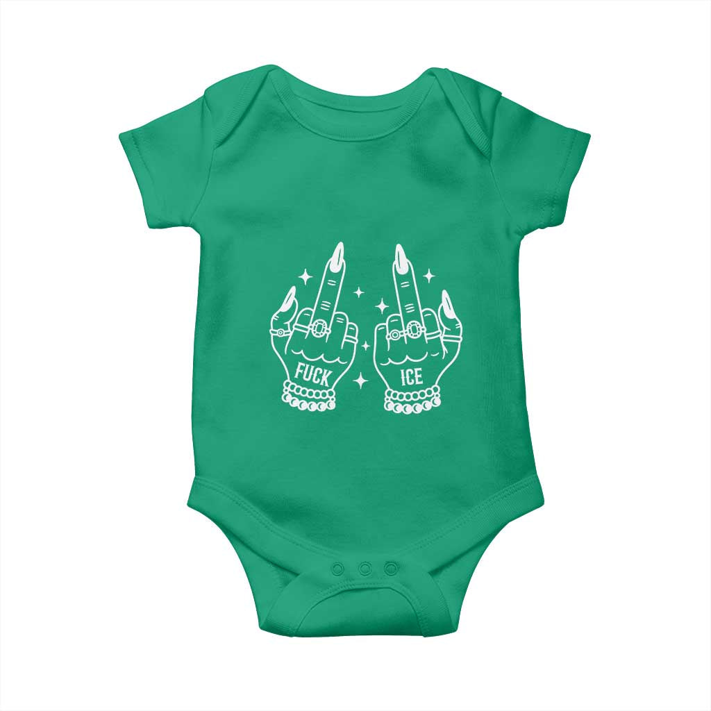Middle Finger F Ice Baby Onesie Against Ice Violence Outspoken Resistance