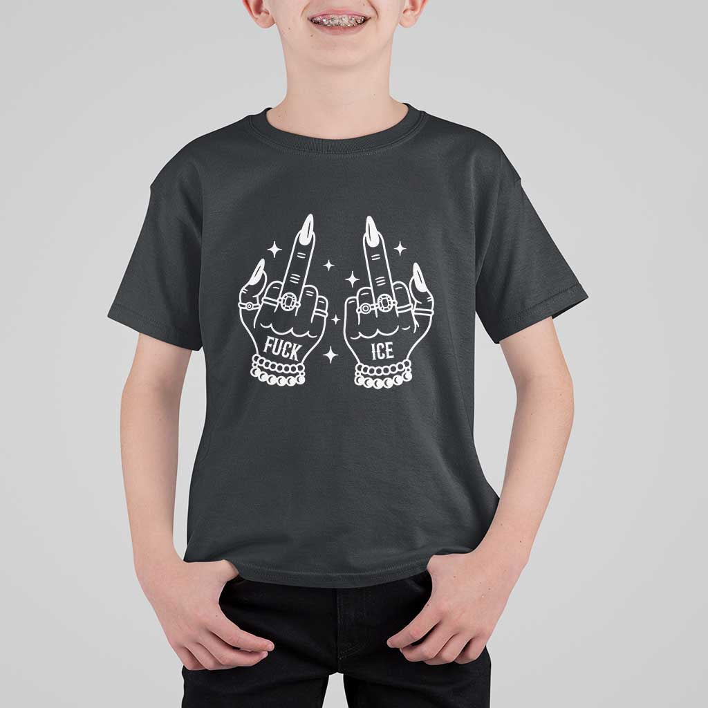 Middle Finger F Ice T Shirt For Kid Against Ice Violence Outspoken Resistance