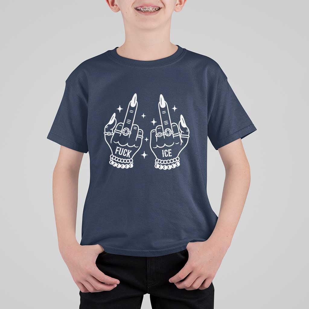 Middle Finger F Ice T Shirt For Kid Against Ice Violence Outspoken Resistance