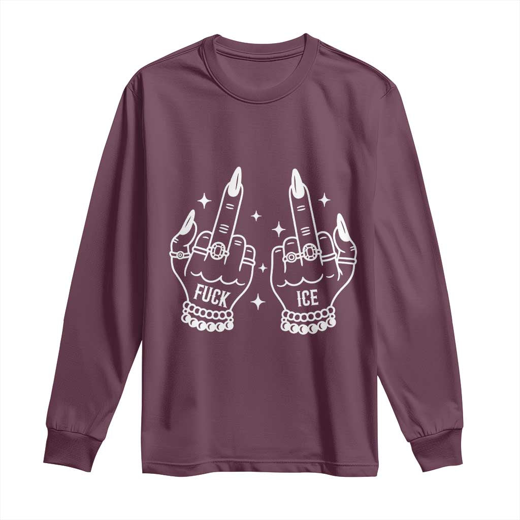 Middle Finger F Ice Long Sleeve Shirt Against Ice Violence Outspoken Resistance