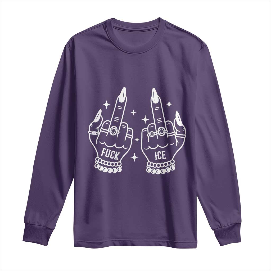 Middle Finger F Ice Long Sleeve Shirt Against Ice Violence Outspoken Resistance