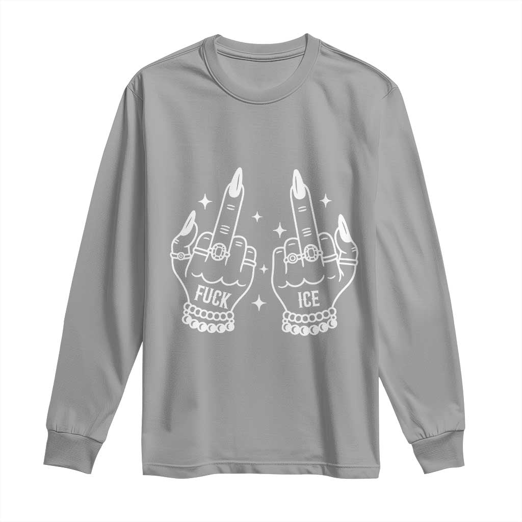 Middle Finger F Ice Long Sleeve Shirt Against Ice Violence Outspoken Resistance