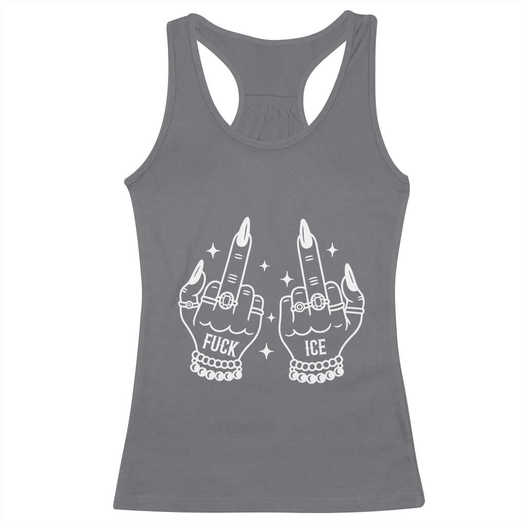 Middle Finger F Ice Racerback Tank Top Against Ice Violence Outspoken Resistance
