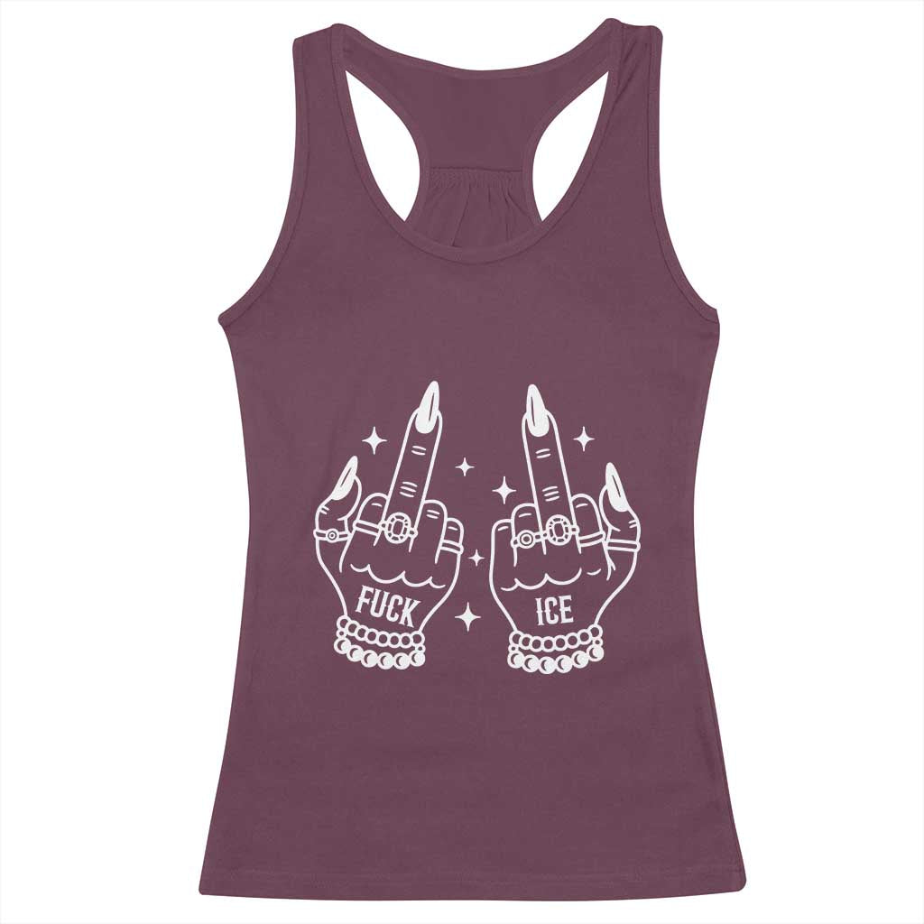 Middle Finger F Ice Racerback Tank Top Against Ice Violence Outspoken Resistance