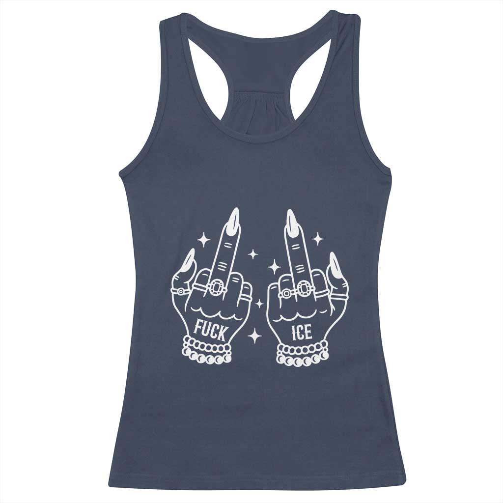 Middle Finger F Ice Racerback Tank Top Against Ice Violence Outspoken Resistance