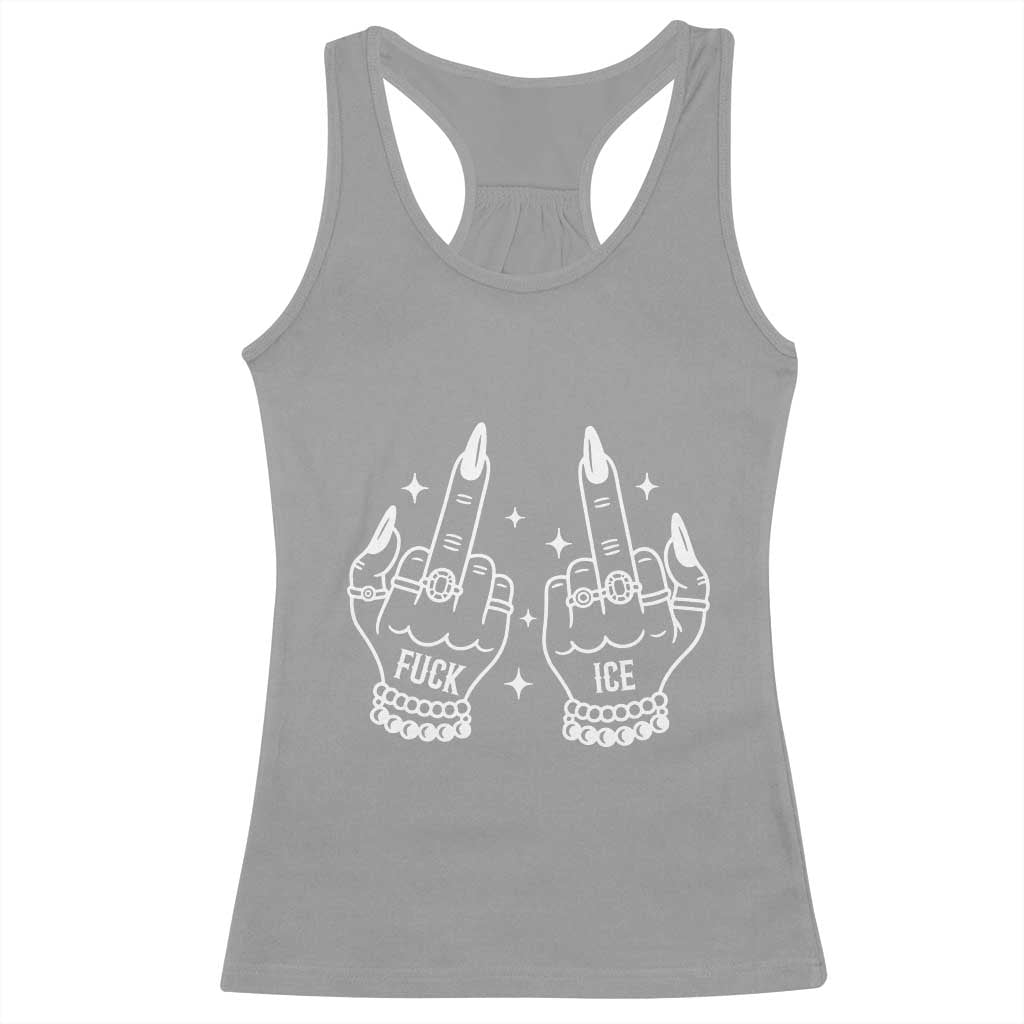 Middle Finger F Ice Racerback Tank Top Against Ice Violence Outspoken Resistance