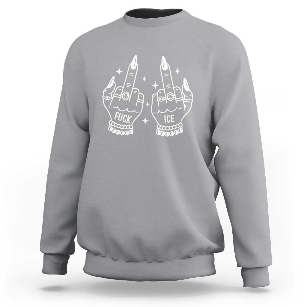 Middle Finger F Ice Sweatshirt Against Ice Violence Outspoken Resistance
