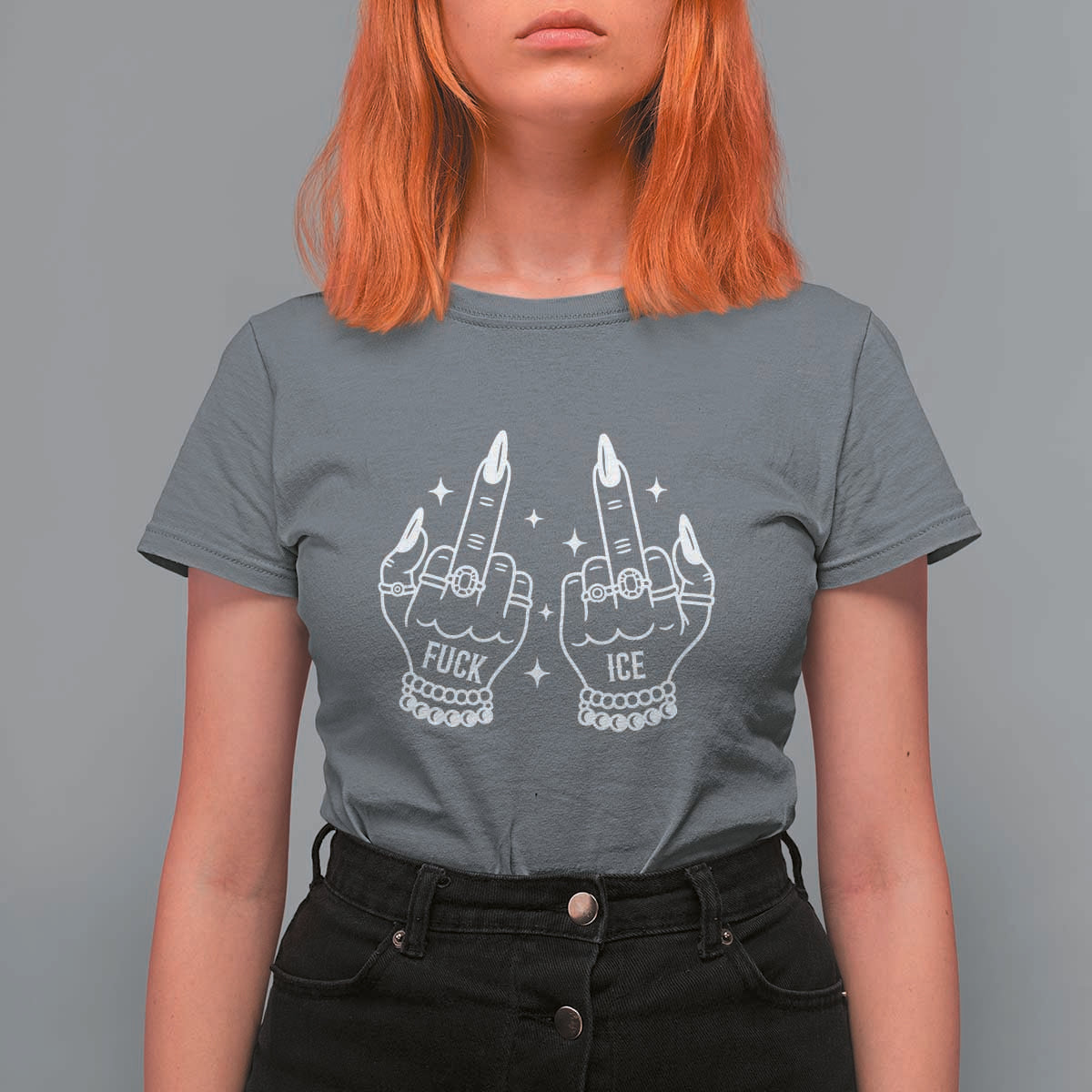 Middle Finger F Ice T Shirt For Women Against Ice Violence Outspoken Resistance