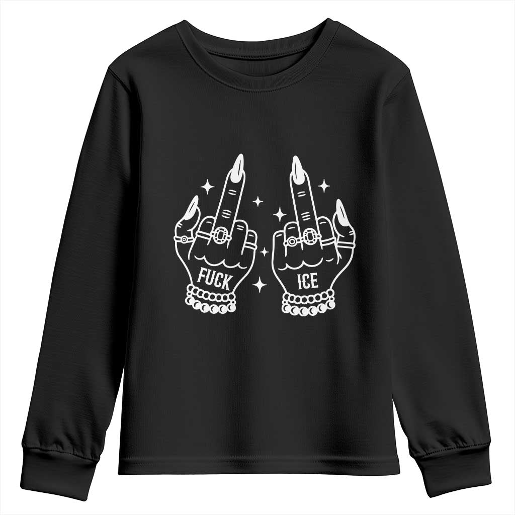 Middle Finger F Ice Youth Sweatshirt Against Ice Violence Outspoken Resistance
