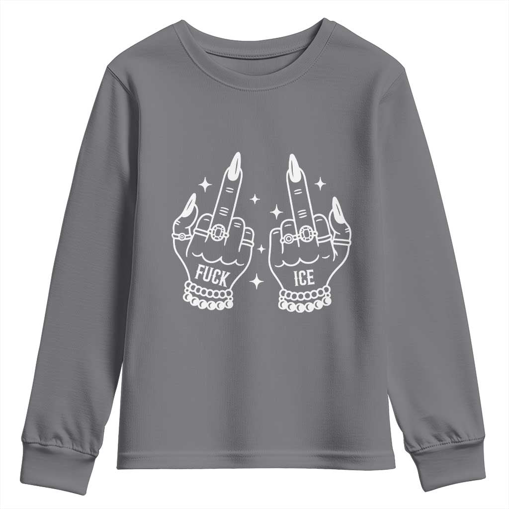 Middle Finger F Ice Youth Sweatshirt Against Ice Violence Outspoken Resistance