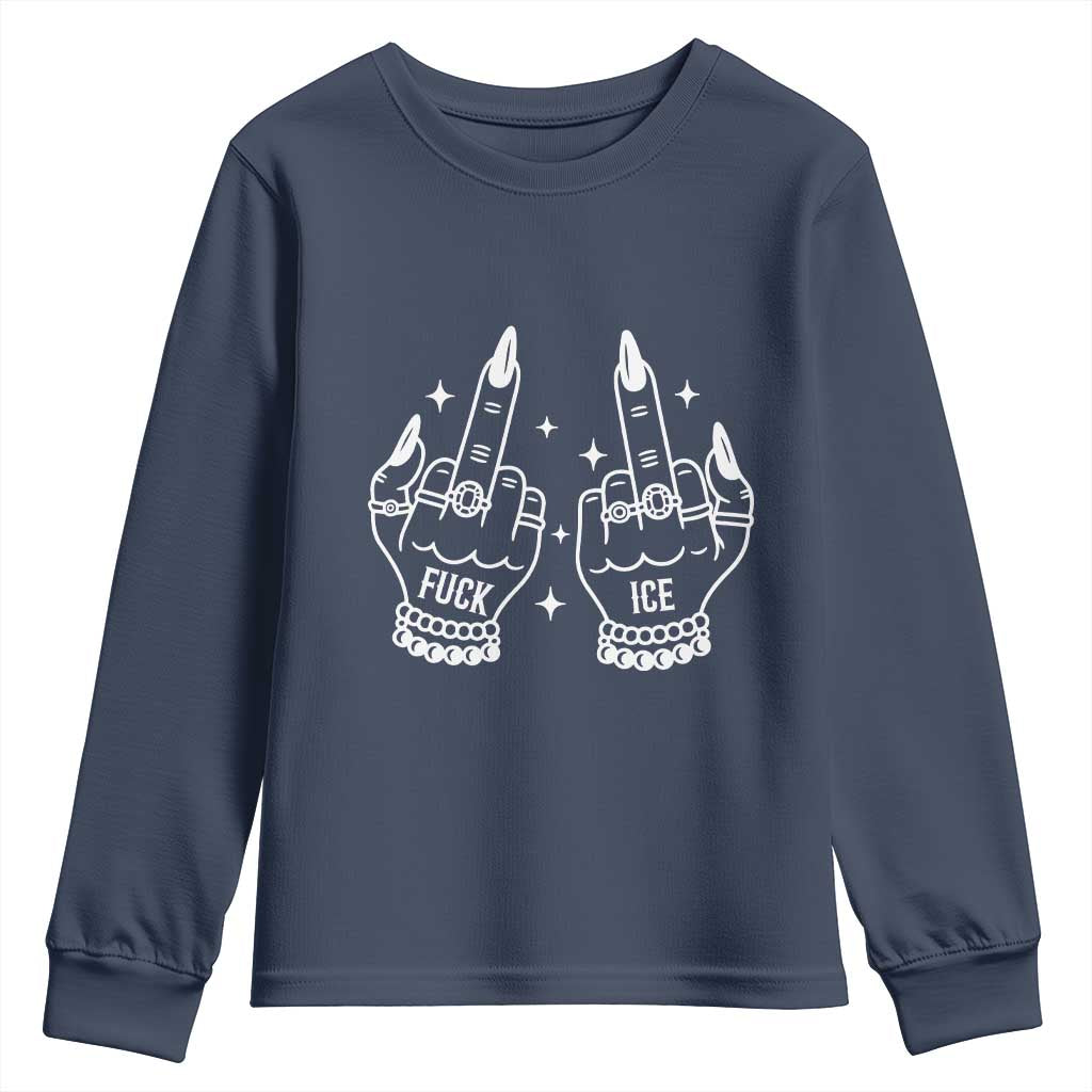 Middle Finger F Ice Youth Sweatshirt Against Ice Violence Outspoken Resistance