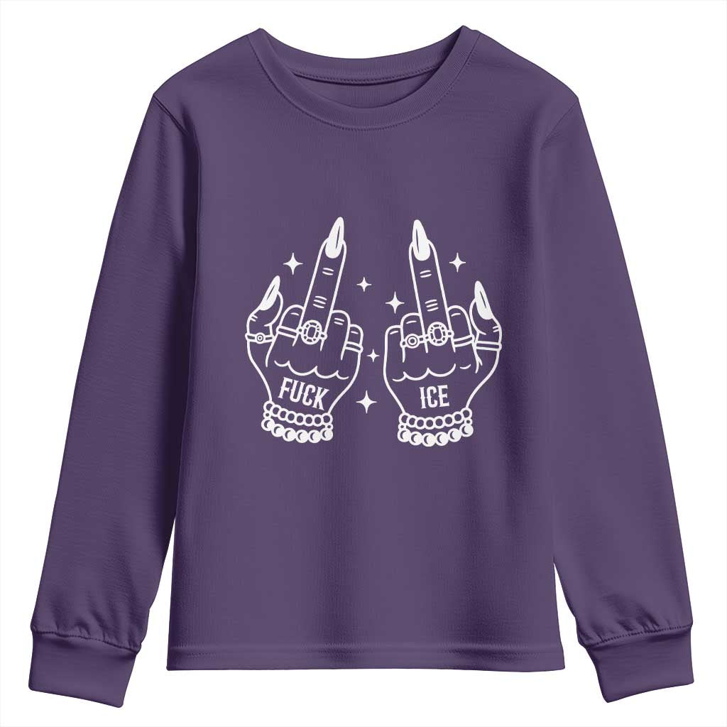 Middle Finger F Ice Youth Sweatshirt Against Ice Violence Outspoken Resistance