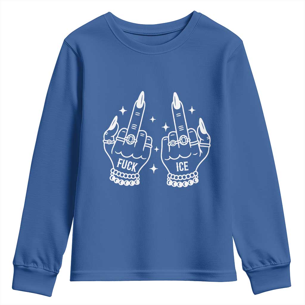 Middle Finger F Ice Youth Sweatshirt Against Ice Violence Outspoken Resistance