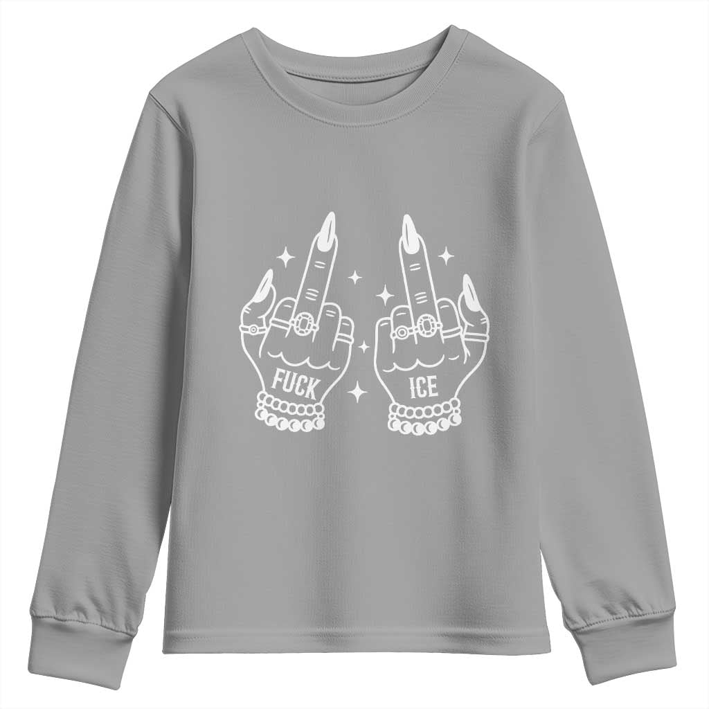 Middle Finger F Ice Youth Sweatshirt Against Ice Violence Outspoken Resistance