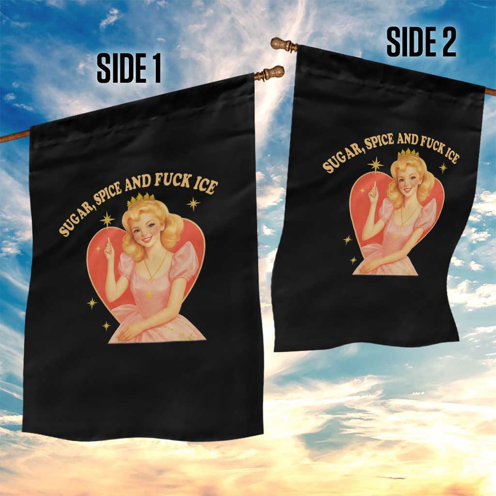 Sugar Spice and F Ice Retro Fairy Garden Flag Feminist Against Ice Protest Political Resistance