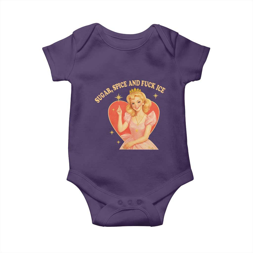 Sugar Spice and F Ice Retro Fairy Baby Onesie Feminist Against Ice Protest Political Resistance