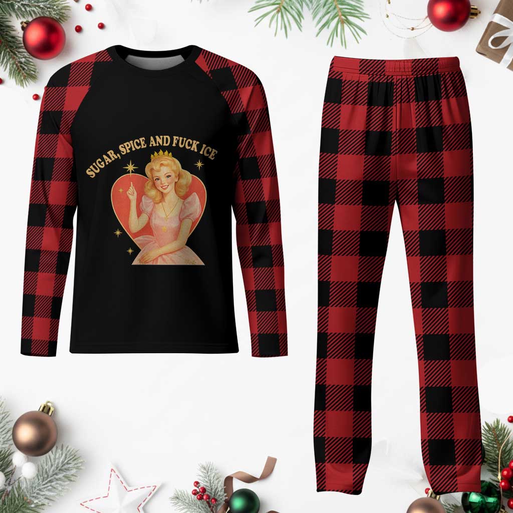 Sugar Spice and F Ice Retro Fairy Plaid Pajama Set Feminist Against Ice Protest Political Resistance