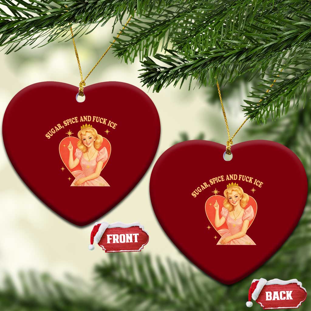 Sugar Spice and F Ice Retro Fairy Ceramic Ornament Feminist Against Ice Protest Political Resistance