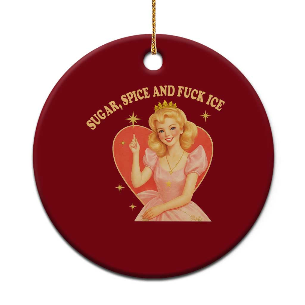 Sugar Spice and F Ice Retro Fairy Ceramic Ornament Feminist Against Ice Protest Political Resistance