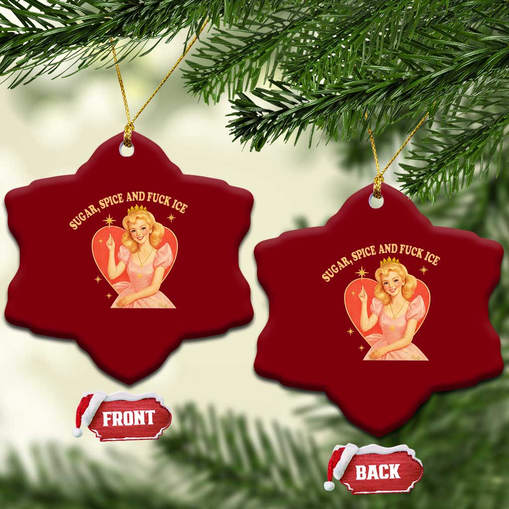 Sugar Spice and F Ice Retro Fairy Ceramic Ornament Feminist Against Ice Protest Political Resistance