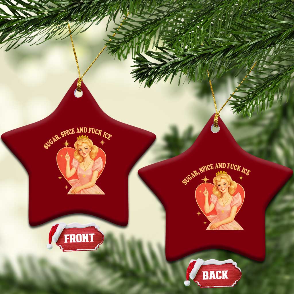 Sugar Spice and F Ice Retro Fairy Ceramic Ornament Feminist Against Ice Protest Political Resistance