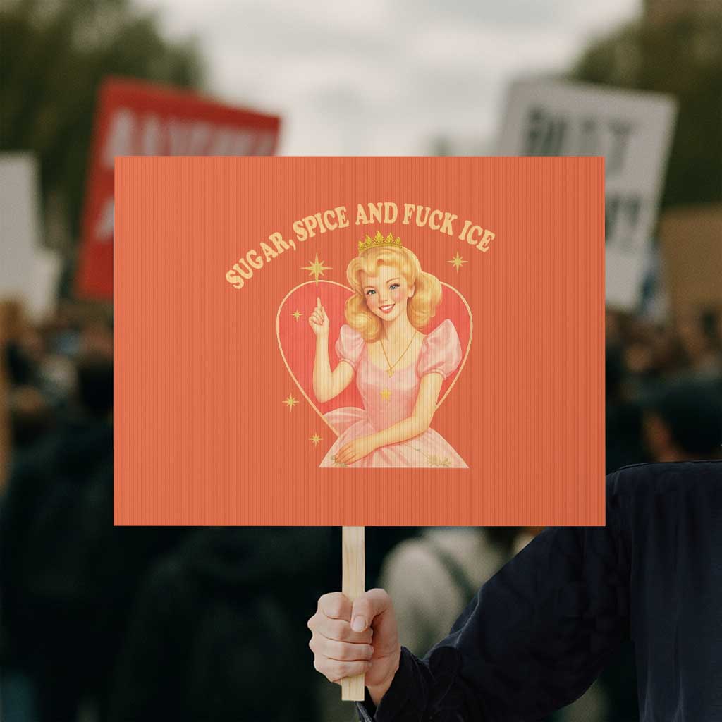 Sugar Spice and F Ice Retro Fairy Protest Sign Feminist Against Ice Protest Political Resistance