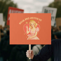 Sugar Spice and F Ice Retro Fairy Protest Sign Feminist Against Ice Protest Political Resistance