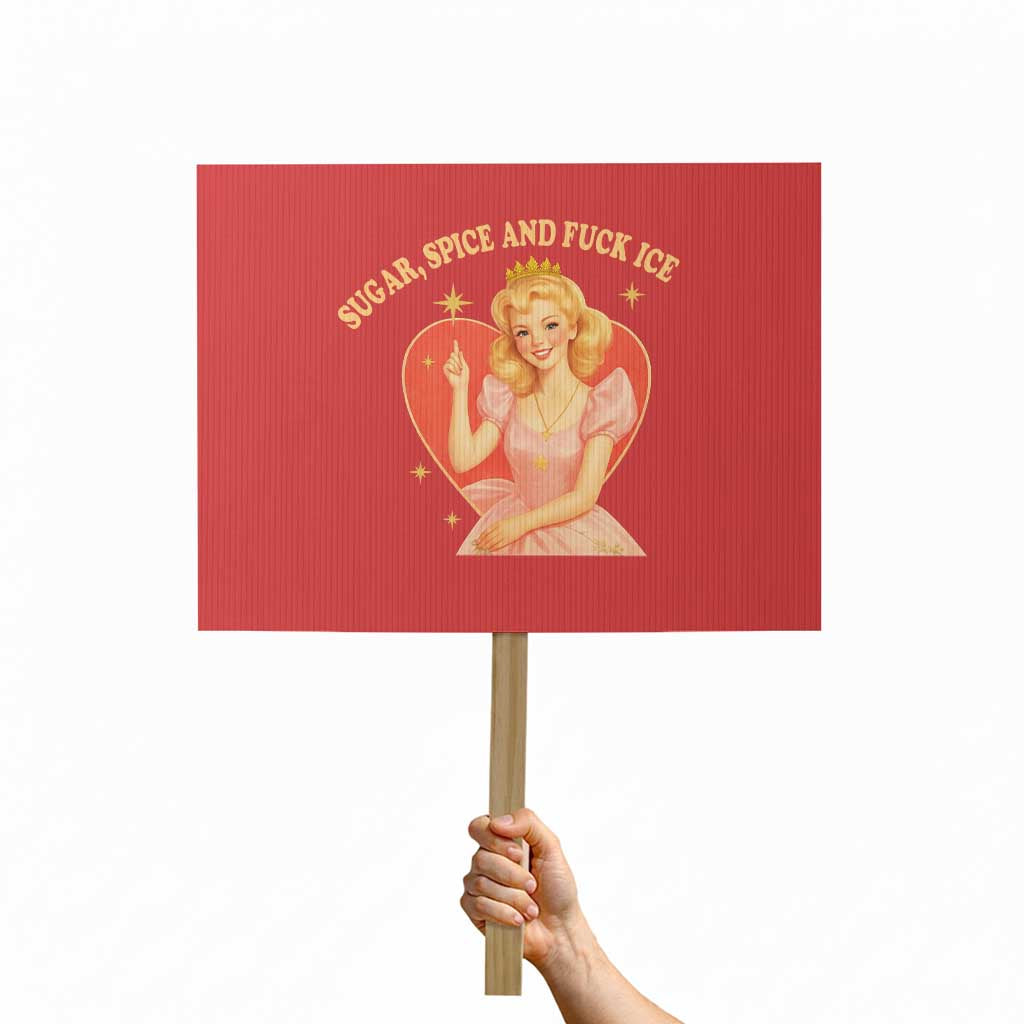 Sugar Spice and F Ice Retro Fairy Protest Sign Feminist Against Ice Protest Political Resistance