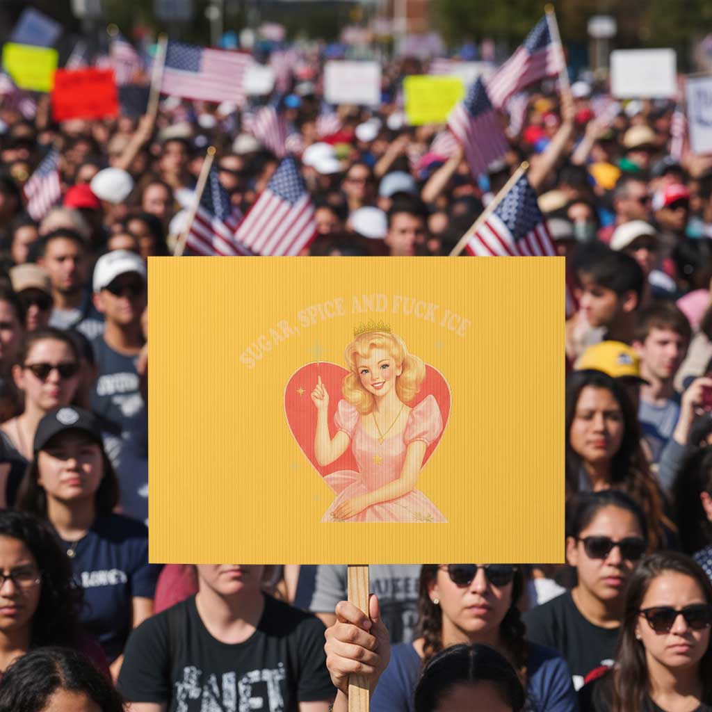 Sugar Spice and F Ice Retro Fairy Protest Sign Feminist Against Ice Protest Political Resistance