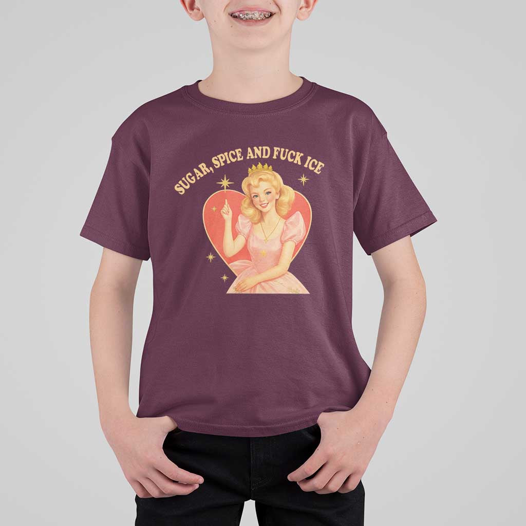 Sugar Spice and F Ice Retro Fairy T Shirt For Kid Feminist Against Ice Protest Political Resistance