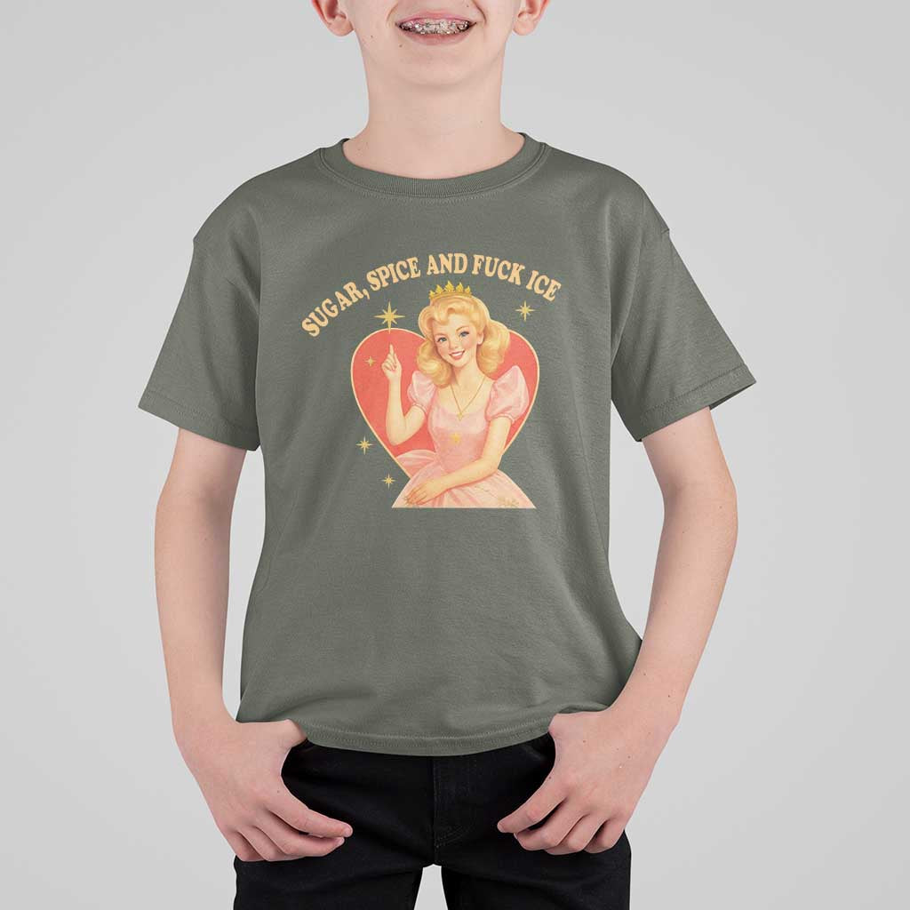 Sugar Spice and F Ice Retro Fairy T Shirt For Kid Feminist Against Ice Protest Political Resistance