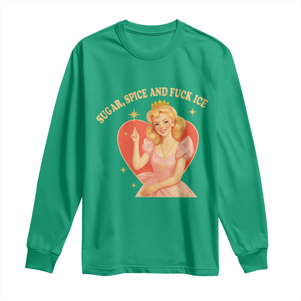 Sugar Spice and F Ice Retro Fairy Long Sleeve Shirt Feminist Against Ice Protest Political Resistance