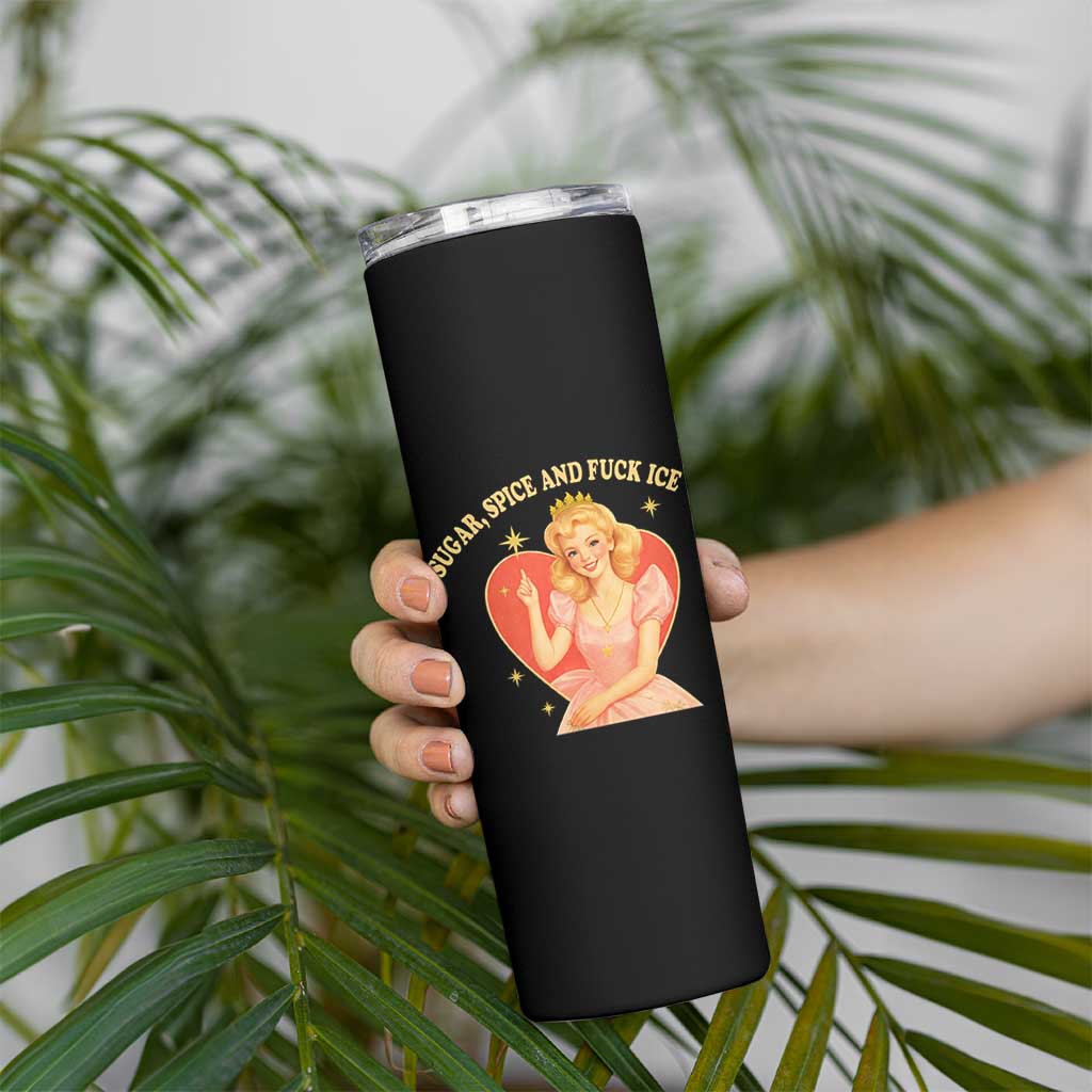 Sugar Spice and F Ice Retro Fairy Skinny Tumbler Feminist Against Ice Protest Political Resistance